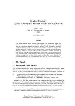 Grading Modality: A New Approach to Modal Concord and its