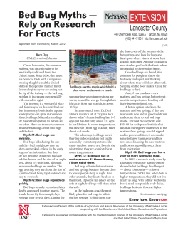 Bed Bug Myths &mdash; Rely on Research For Facts
