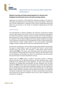 Department for the Economy (DfE) funded PhD Studentship in