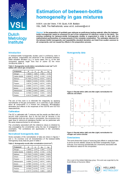 Estimation of between-bottle homogeneity in gas mixtures