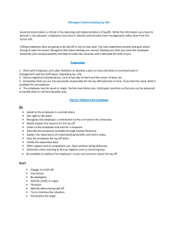Layoff Information for Managers and Supervisors