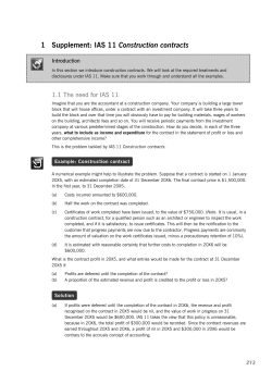 1 Supplement: IAS 11 Construction contracts