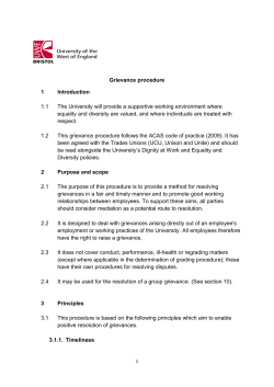 staff grievance procedures