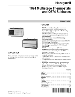 60-2485 - T874 Multistage Thermostats and Q674