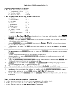 Ephesians 1:3-14 Teaching Outline #1.