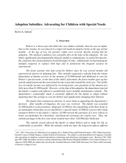 Adoption Subsidies: Advocating for Children with Special Needs