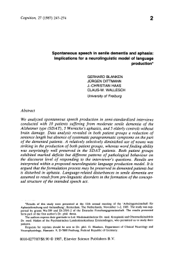 Spontaneous speech in senile dementia and aphasia: Implications