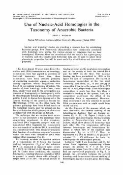 Use of Nucleic-Acid Homologies in the Taxonomy of Anaerobic