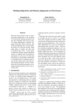 Eliciting Subjectivity and Polarity Judgements on