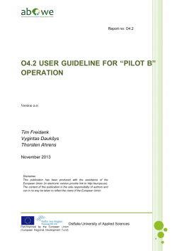 O4.2 User Manual for Pilot B operation