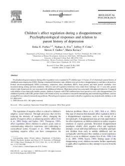 Children`s affect regulation during a disappointment