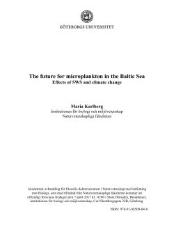 The future for microplankton in the Baltic Sea