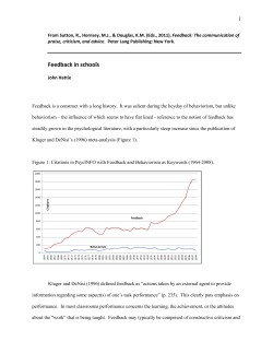 Feedback in schools - Visible Learning Plus