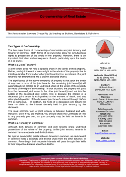 Co-ownership of Real Estate