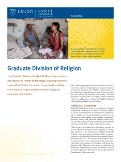 Graduate Division of Religion Brochure