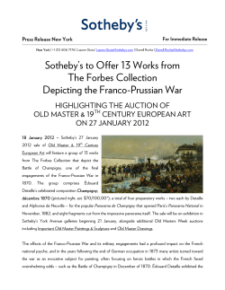 Sotheby`s to Offer 13 Works from The Forbes Collection Depicting