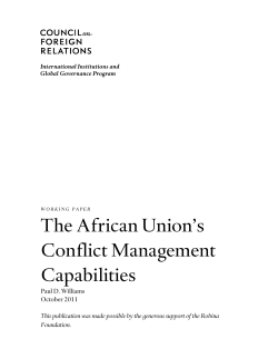 The African Union`s Conflict Management Capabilities