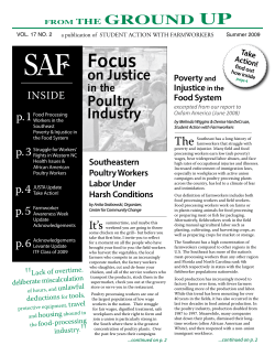 on Justice Poultry Industry - Student Action with Farmworkers