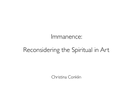 Immanence: Reconsidering the Spiritual in Art