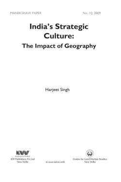 India`s Strategic Culture: The Impact of Geography