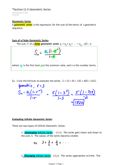 *Section 11-5 Geometric Series