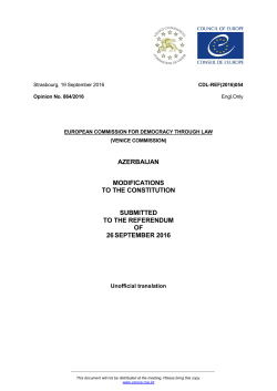 AZERBAIJAN MODIFICATIONS TO THE CONSTITUTION