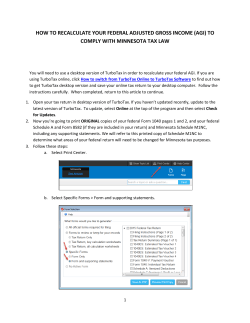 HOW TO RECALCULATE YOUR FEDERAL ADJUSTED GROSS