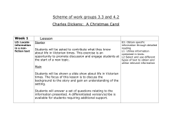 Scheme of work groups 3.3 and 4.2 Charles Dickens: A Christmas