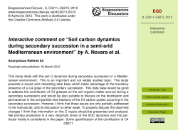 Interactive comment on &ldquo;Soil carbon dynamics during secondary