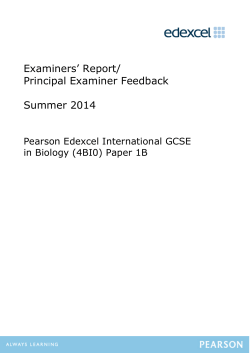 Examiners` Report - Edexcel