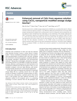 Enhanced removal of Cd(ii) from aqueous solution using CaCO3