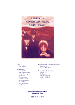 Guidelines for Assessing and Treating Anxiety Disorders