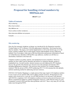 Proposal for handling virtual numbers by NRENum.net