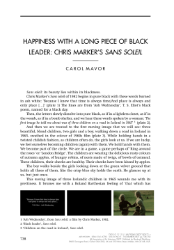 Happiness with a Long Piece of Black Leader: Chris Marker`s Sans