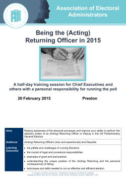 (Acting) Returning Officer in 2015