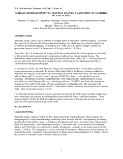 SURFACE REMEDIATION IN THE ALEUTIAN ISLANDS: A CASE