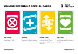 COLOUR DEPENDING SPECIAL CARDS