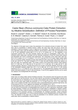 Castor Bean (Ricinus communis) Cake Protein Extraction by