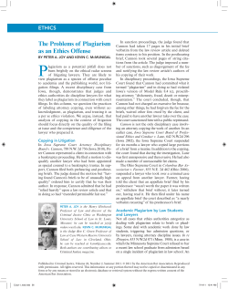 The Problems of Plagiarism as an Ethics Offense
