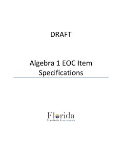 Algebra 1 EOC Item Specifications