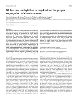 G2 histone methylation is required for the proper segregation of
