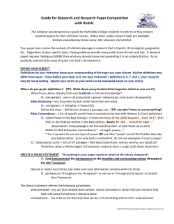 Guide for Research and Research Paper Composition with Rubric