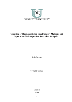 Coupling of Plasma emission Spectrometry Methods and