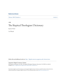 The Skeptical Theologians` Dictionary