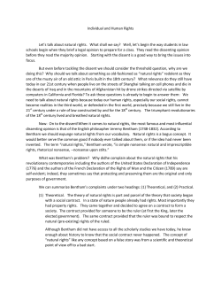 Individual and Human Rights Let`s talk about natural rights. What