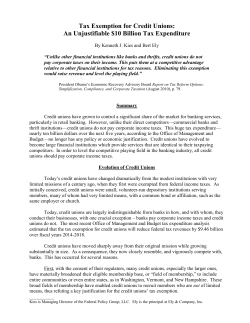 Tax Exemption for Credit Unions