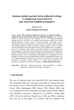 Sentence-initial and and but in editorial writing: A comparison