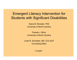 Emergent Literacy Intervention for Students with Significant