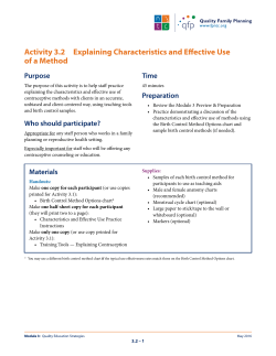 Activity 3.2 Explaining Characteristics and Effective Use of a Method