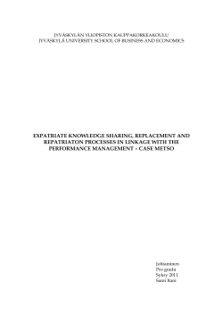 expatriate knowledge sharing, replacement and repatriaton